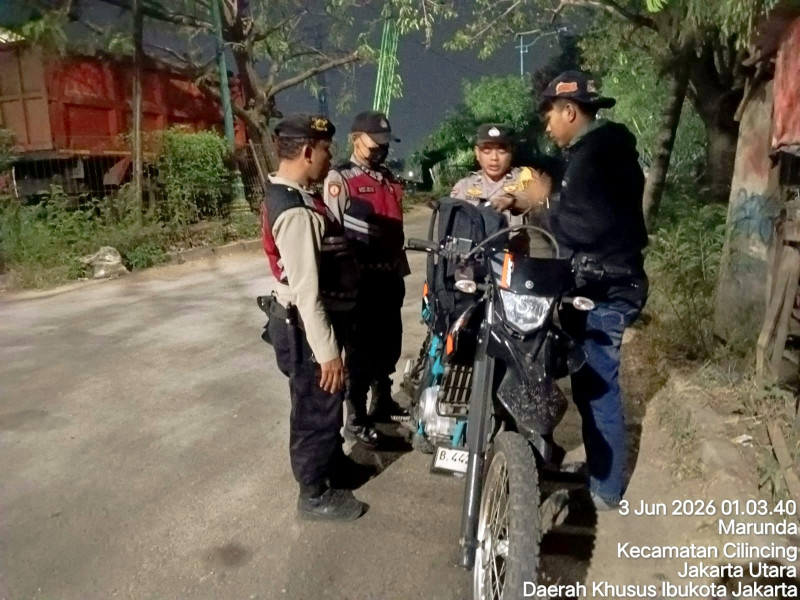 Patroli KRYD dan Razia Stasioner Polsek Cilincing Sasar Titik Rawan Tawuran dan Kejahatan Jalanan