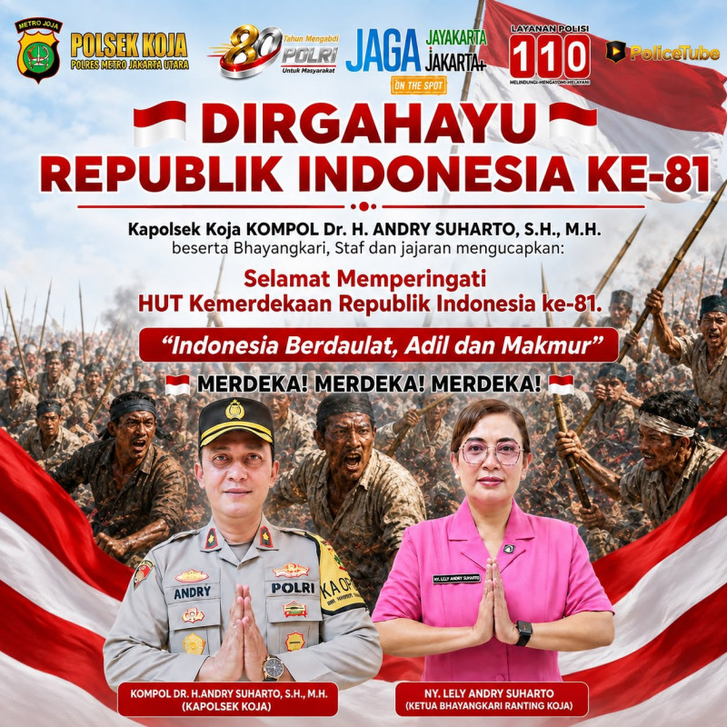 Polsek Koja Semarakkan HUT Kemerdekaan RI ke- 81,Teguhkan Semangat Pengabdian untuk Negeri