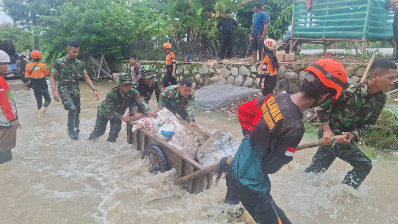 Kodam Jaya Hadir di Tengah Banjir, Evakuasi Warga Hingga Perbaikan Tanggul Jebol