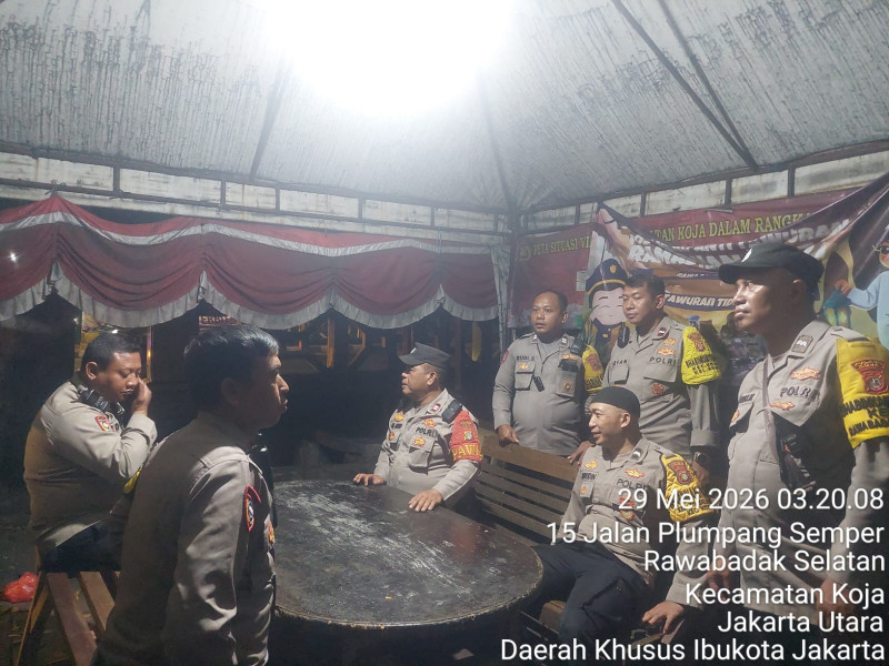 Polisi Siaga di Pos Pantau Pasar Ular Plumpang, Antisipasi Tawuran dan Kejahatan Jalanan