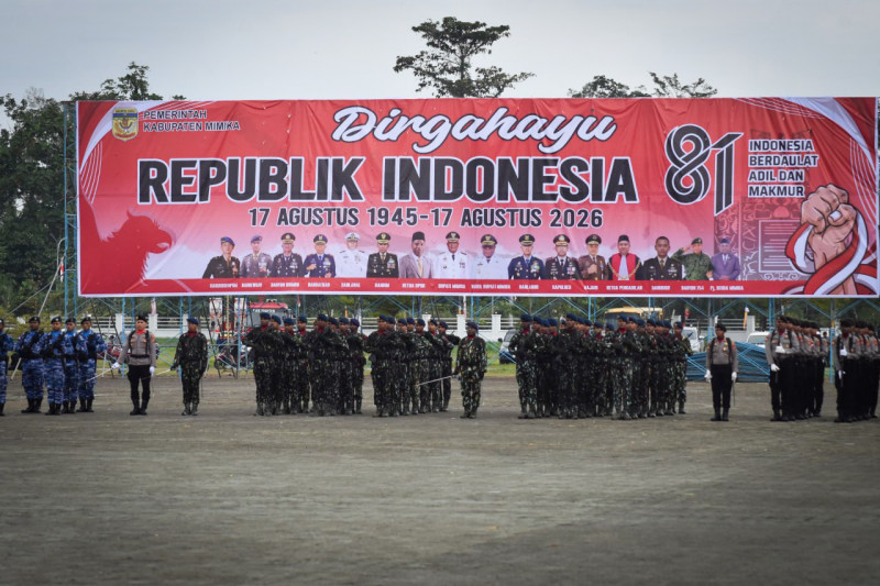 Semangat Kemerdekaan, Dandim 1710/Mimika Hadiri Upacara HUT ke-81 RI di Timika