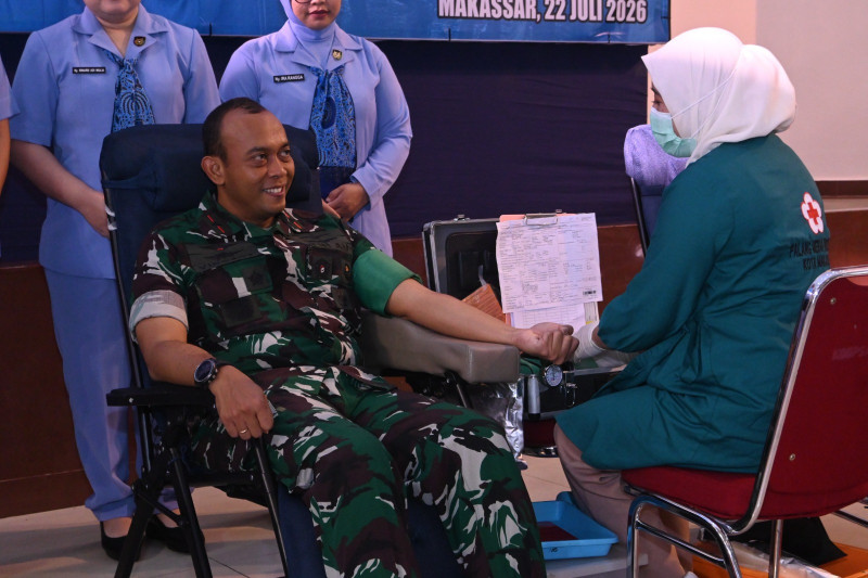 Lanud Sultan Hasanuddin Bersama Satuan TNI AU Makassar Gelar Donor Darah, Wujud Nyata Pengabdian bagi Kemanusiaan