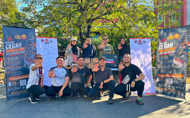 Densus 88 AT Polri Ajak Masyarakat Tolak Radikalisme dan Bullying melalui Kampanye Edukasi di Car Free Day Makassar