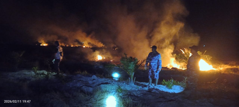 Penuh Keberanian dan Dedikasi Menembus Panas Kobaran Api, Prjaurit TNI AL Berhasil Selamatkan Hutan dan Lahan di Riau