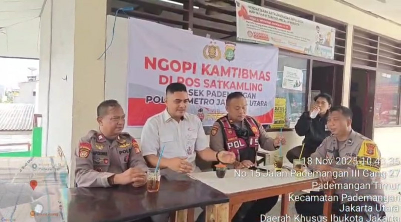 Ngopi Kamtibmas di Pasar Elang, Polisi Dengarkan Keluhan Warga Pademangan