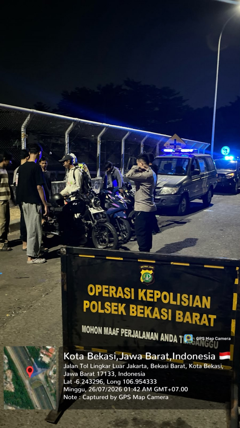 Jaga Jakarta On The Spot, Polsek Bekasi Barat Gelar Razia Stasioner dan Patroli Cegah Tawuran