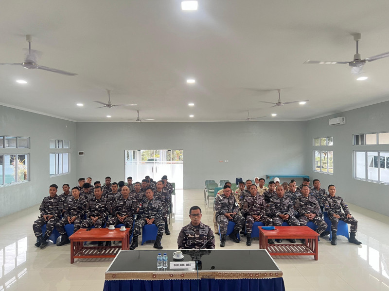 Komandan Lanal DBS Ikuti Apel Khusus Pengarahan Pangkoarmada RI Secara Virtual