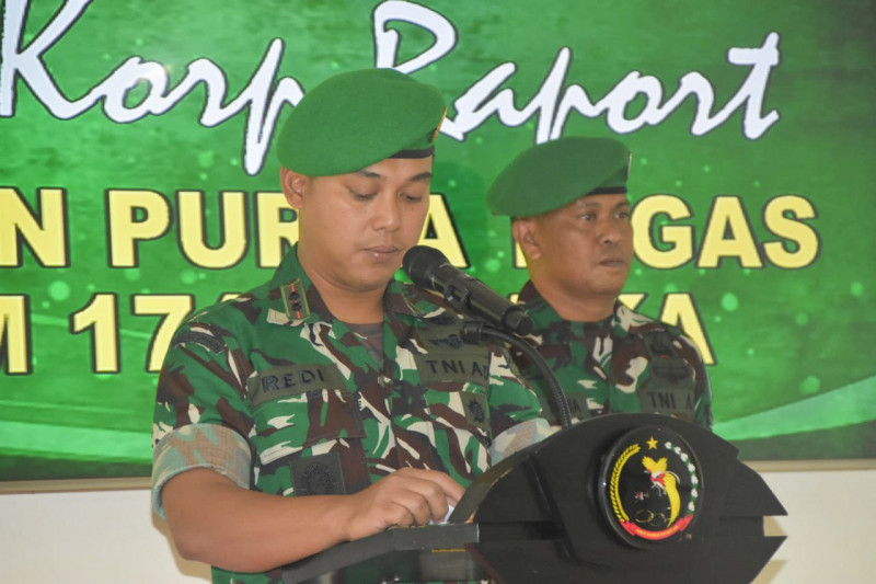 Dandim 1710/Mimika Pimpin Tradisi Korps Pindah Satuan dan Purna Tugas Prajurit