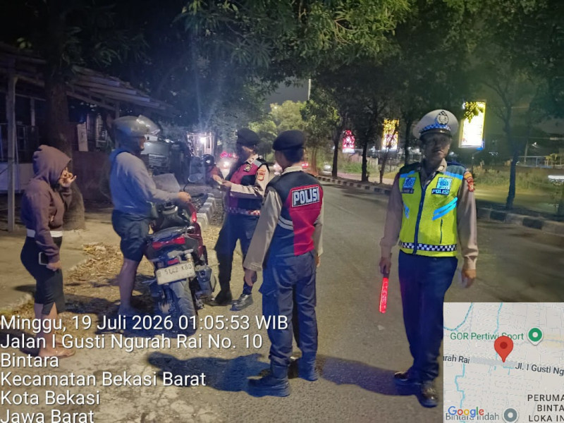 Jaga Jakarta On The Spot Kapolsek Bekasi Barat Gelar Razia Stasioner dan Patroli Berikan Rasa Aman Masyarakat