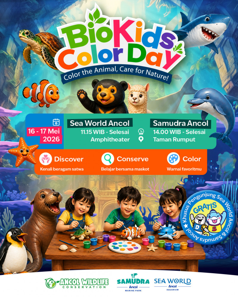 BioKids Color Day, Cara Seru Anak Belajar Cintai Satwa dan Alam di Ancol