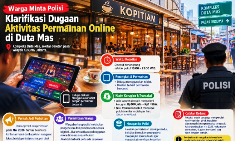 Permainan Online di Kopitiam Duta Mas Disorot, Klaim Kerugian Capai Rp1 Miliar