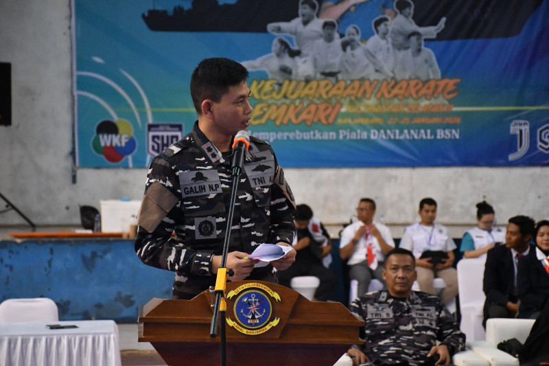 Cari Bibit Atlet Karate, Lanal Banjarmasin Gelar Kejuaraan Karate Lemkari Kalsel II