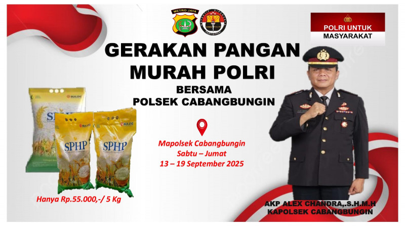 Gerakan Pangan Murah di Depan Mako Polsek Cabangbungin