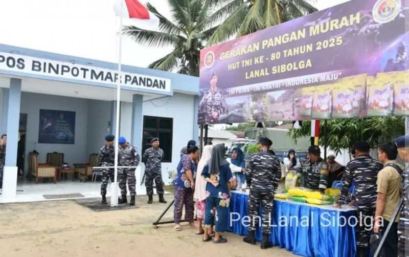 Lanal Sibolga Sukseskan Gerakan Pangan Murah Dalam Rangka HUT Ke 80 TNI Tahun 2025