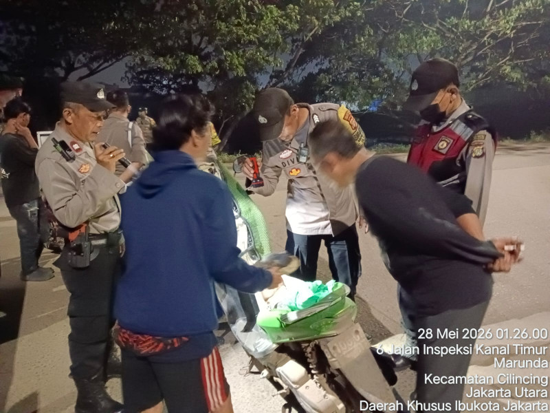 Polsek Cilincing Gelar Patroli KRYD dan Razia Stasioner, Antisipasi Tawuran dan Kejahatan Jalanan