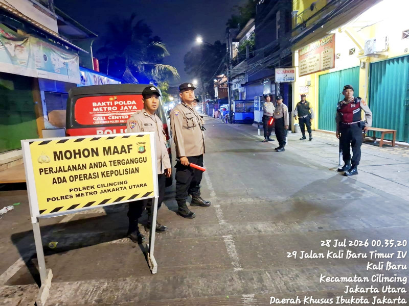 Polsek Cilincing Perketat Pengamanan Malam Lewat Patroli KRYD dan Razia Stasioner, Cegah Tawuran dan Kejahatan Jalanan