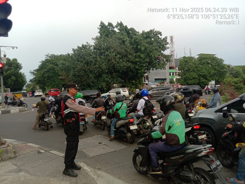 Polsek Tanjung Priok Gelar Protap Pagi, antisipasi Kemacetan di Titik Rawan Lalu Lintas