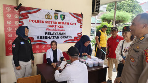 Sidokkes Polres Metro Bekasi Kota Gelar Bhakti Kesehatan, 61 Personel dan Warga Ikuti Pemeriksaan