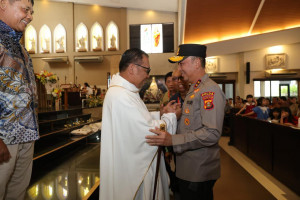 Sapa Jemaat Gereja St. Yoseph, Kapolda Sumsel Ajak Gotong Royong Jaga Kamtibmas Bumi Sriwijaya