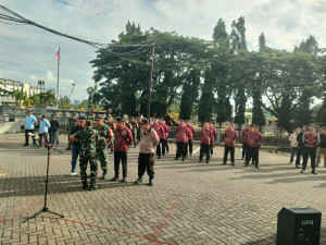 Antisipasi Pengamanan VVIP, TNI-Polri Gelar Apel Pengamanan Resepsi Pernikahan di Balai Samudera