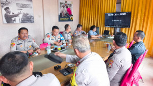 Polsek Pademangan Matangkan Kesiapan Distribusi Sembako di Monas Lewat Rapat Daring