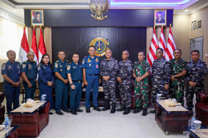 Dankodaeral lX Ambon Terima Courtesy Call Kepala Kantor Kesyahbandaran dan Otoritas Pelabuhan (KSOP) Kelas l Ambon