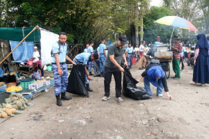 Sinergi TNI-Polri dan Masyarakat Peringati HUT ke-80 TNI AU, Lanud Sjamsudin Noor Gelar Karya Bakti di Pasar Ulin Raya Banjarbaru