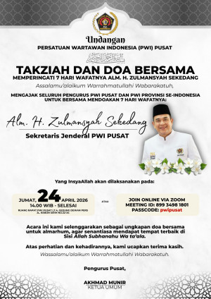 PWI Pusat Gelar Doa Bersama Wafatnya Sekjen Zulmansyah Sekedang