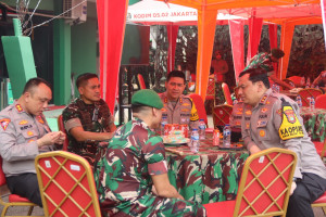 Kapolres Kepulauan Seribu Hadiri Kunjungan Kerja Danrem 0502/Wijaya Krama Bersama Forkopimko di Kodim 0502/JU