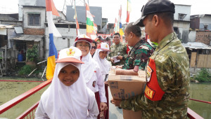 Kodim 0502/JU Ikuti Launching 2.500 Jembatan Garuda dan 3.000 Titik Air Bersih
