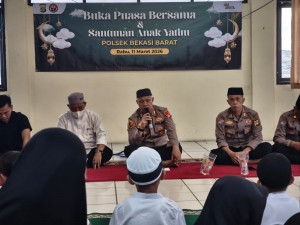 Polsek Bekasi Barat Berbagi: Santunan Anak Yatim dan Buka Puasa Bersama