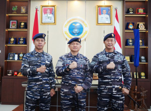 Perkuat Sinergi dan Koordinasi Pengamanan Selat Malaka, Danlanal Dumai Sambut Kunjungan Danguskamla Koarmada l