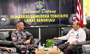 Silaturahmi Pererat Sinergi, Danlanal Bengkulu Sambut Kepada Kantor Wilayah Direktorat Jenderal Imigrasi Bengkulu