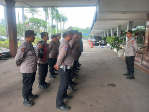 Polsek Pademangan Gelar Apel Pengamanan Rakorbin SDM dan PNS Polri di Ancol