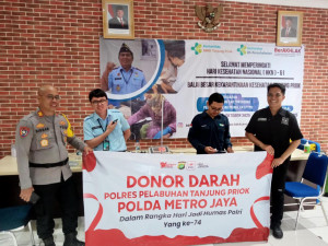 Hari Jadi Humas Ke 74 Polres Priok Gelar Donor Darah